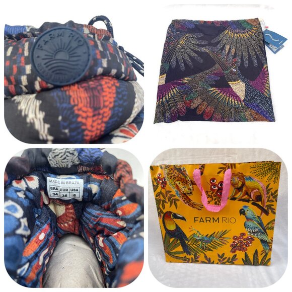 NIB Farm Rio Lug Sole Puffer Bootie Platform Pineapple Flower Moon Boots 6 - Picture 7 of 13